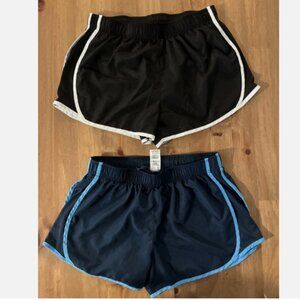 Lot of 2 Members Mark Navy Blue & Black Active Running Shorts Women’s Medium